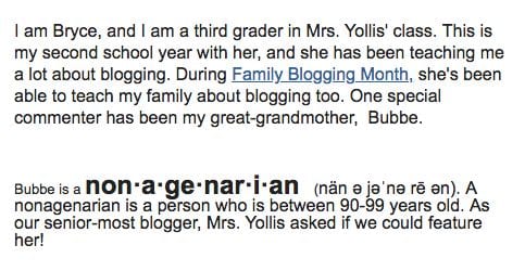 Bubbe is in her 90s and left a comment