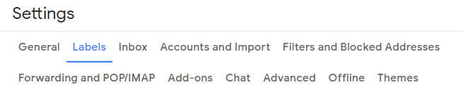 Click on Labels